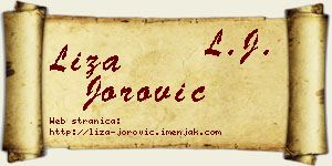 Liza Jorović vizit kartica